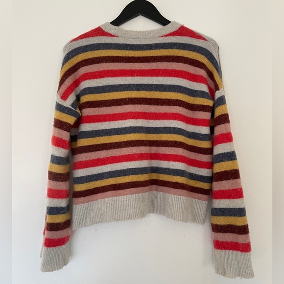 Madewell Cardiff Alpaca and Wool Blend Bell Sleeve Striped Oversized Sweater - Picture 3 of 6